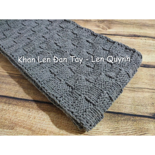 Khăn len đan tay kiểu ô vuông - Chất len milk cotton 125g -  Quà tặng handmade