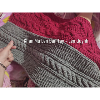 Khăn len đan tay vặn thừng cách điệu - chất milk cotton - quà tặng ý nghĩa - hợp cho cả nam và nữ