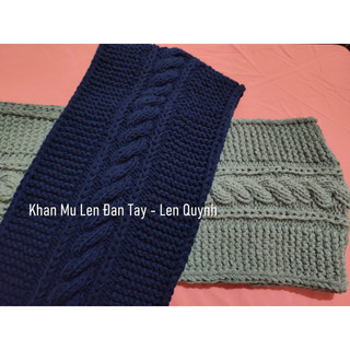 Khăn len đan tay vặn thừng cách điệu - chất milk cotton - quà tặng ý nghĩa - hợp cho cả nam và nữ