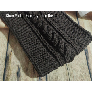 Khăn len đan tay vặn thừng cách điệu - chất milk cotton - quà tặng ý nghĩa - hợp cho cả nam và nữ