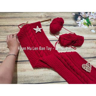 Khăn len đan tay vặn thừng cách điệu - chất milk cotton - quà tặng ý nghĩa - hợp cho cả nam và nữ