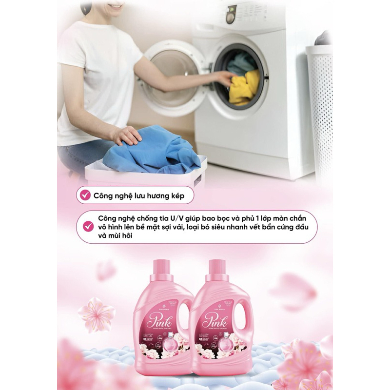 NƯỚC GIẶT SINH HỌC PINK HOME MATIC ORGANIC (Can to 3,6 lít)