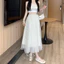 Chân váy lụa voan tơ hàng cao cấp váy đính nơ siêu dễ thương Chân váy xòe dáng dài tiểu thư xòe nhẹ siêu đẹp