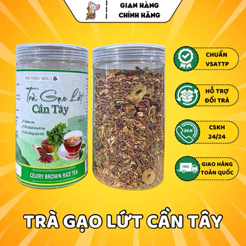 Trà Gạo Lứt CẦN TÂY - Lon 400g Nước Trà Chè Tea