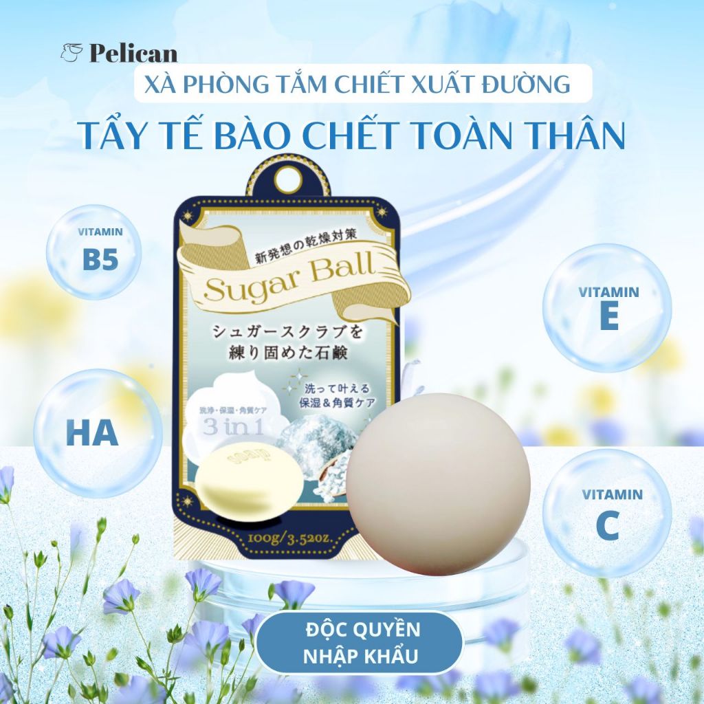 Xà Phòng Tắm Tẩy Tế Bào Chết Toàn Thân Pelican Sugar Ball (100g)