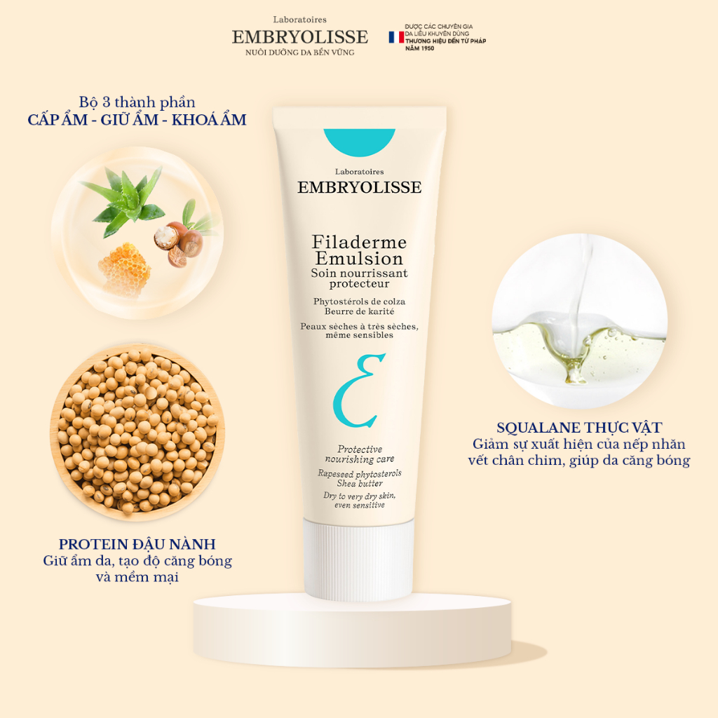 Ảnh Sữa Dưỡng Trẻ Hóa Căng Bóng Da Và Chăm Sóc Da Toàn Diện Embryolisse Filaderme Émulsion 75ml 3