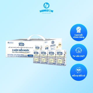 Thùng 12 Vỉ (Vỉ 4 Hộp 110ml) Sữa Pha Sẵn Nutifood GrowPLUS+ Height Boosting - Tăng Chiều Cao Hương Vani Từ 1 Tuổi