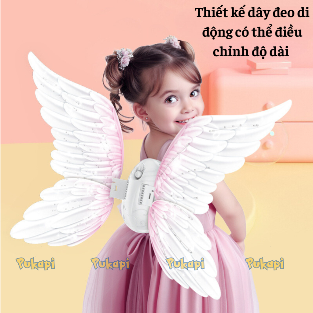 Cánh Bướm Điện Tử Loại Lớn Cánh Tiên Cánh Khủng Long Thiên Thần Phát Nhạc Phát Sáng Tự Động Vẫy - Đồ Chơi Cho Bé PUKAPI