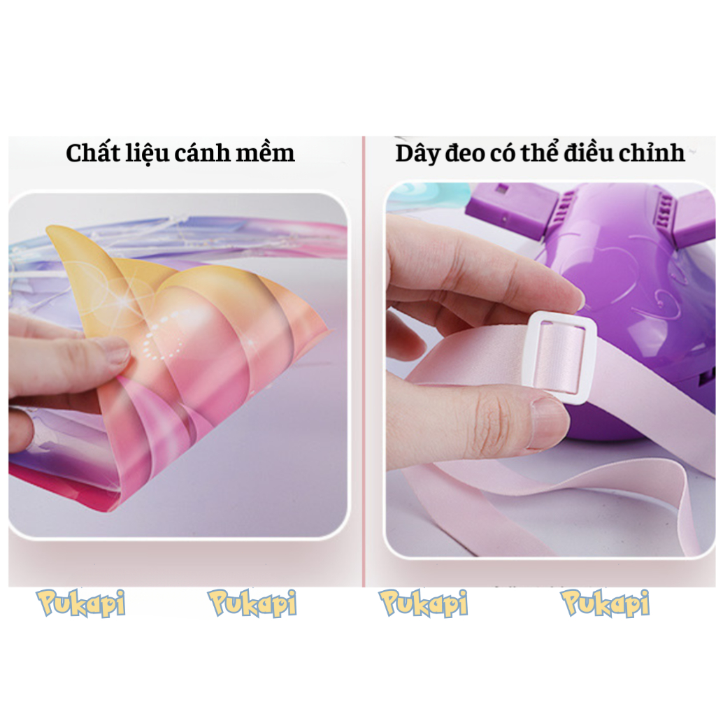 Cánh Bướm Điện Tử Loại Lớn Cánh Tiên Cánh Khủng Long Thiên Thần Phát Nhạc Phát Sáng Tự Động Vẫy - Đồ Chơi Cho Bé PUKAPI