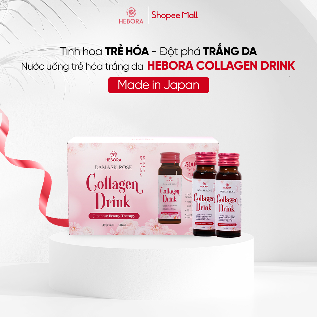 Ảnh Nước uống hỗ trợ tăng sinh Collagen tự nhiên Hebora Collagen Drink - Hộp 10 chai 50ml 3