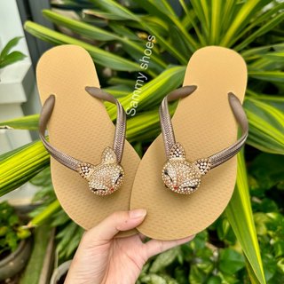 [Mũi Tròn-charm Hồ Ly] DÉP XỎ NGÓN NỮ GẮN CHARM HỒ LY MIX 18 MÀU ĐẾ CAO SU ÊM ÁI