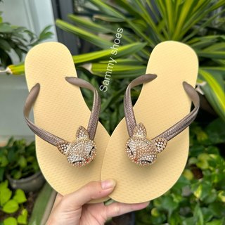 [Mũi Tròn-charm Hồ Ly] DÉP XỎ NGÓN NỮ GẮN CHARM HỒ LY MIX 18 MÀU ĐẾ CAO SU ÊM ÁI