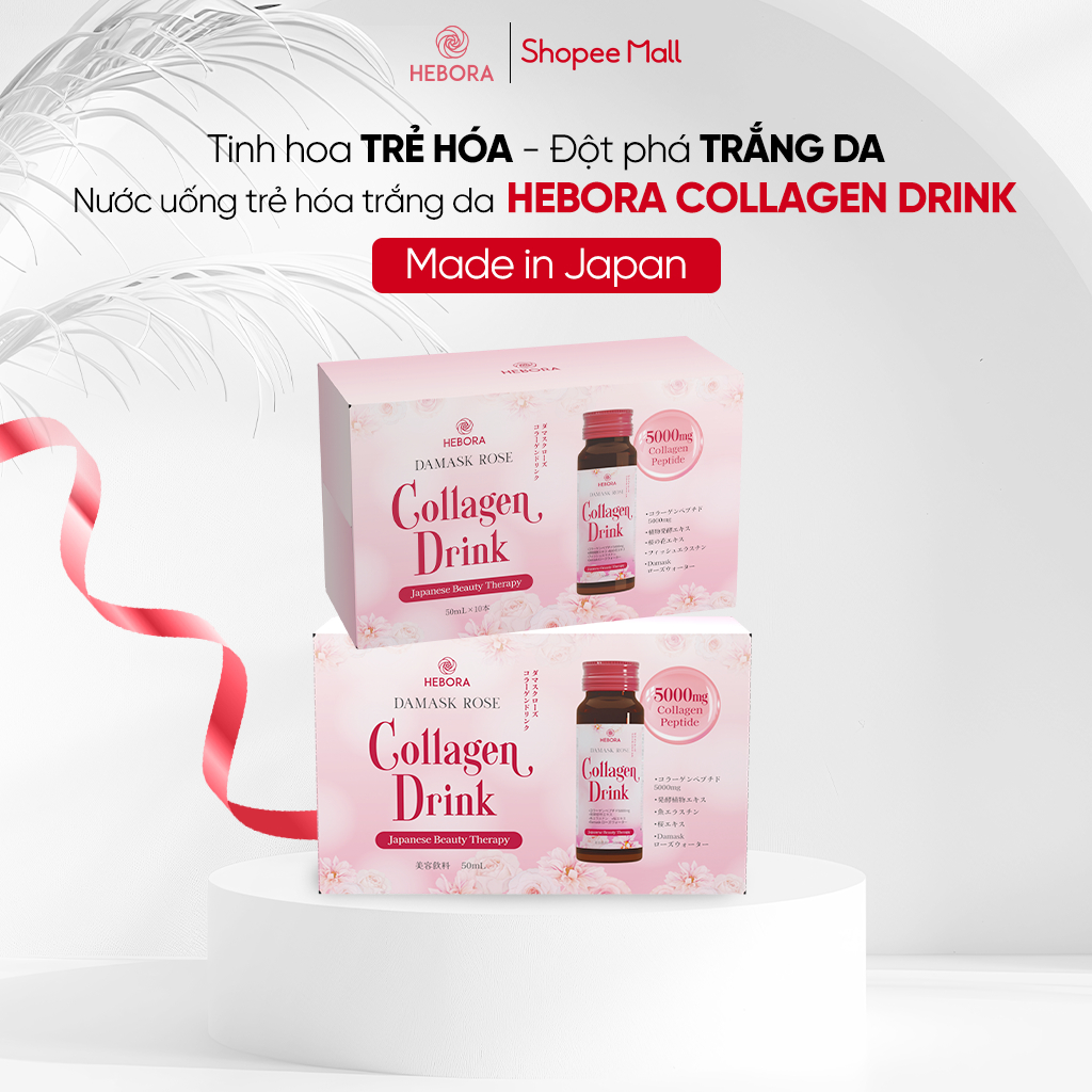 Ảnh COMBO 2 Nước uống hỗ trợ tăng sinh Collagen tự nhiên Hebora Collagen Drink - Hộp 10 chai 50ml 2