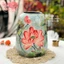Bình Hoa Gốm Sứ Bát Tràng Dáng Vò Đu Đủ Nhỏ Khắc Sen 19cm GomDecorTSC