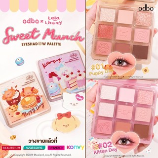 [ODBO] Bảng Phấn Mắt 9 Ô Odbo Kitten Day & Puppy Day Mèo & Cún Con Tặng Kèm Kẹp Tóc Sweet Munch 9g