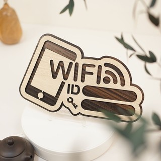 Bảng tên wifi trang trí ghi thông tin wifi password bằng gỗ LEVU-TW11