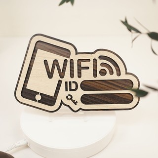 Bảng tên wifi trang trí ghi thông tin wifi password bằng gỗ LEVU-TW11