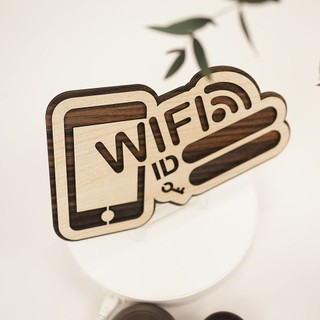 Bảng tên wifi trang trí ghi thông tin wifi password bằng gỗ LEVU-TW11