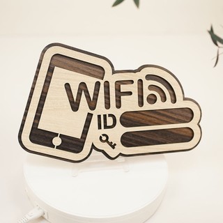 Bảng tên wifi trang trí ghi thông tin wifi password bằng gỗ LEVU-TW11