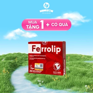 Sắt sinh học Ferrolip bổ sung sắt cho mẹ bầu, sau sinh và cho con bú, dễ uống, dễ hấp thụ hộp 20 gói