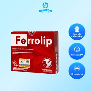 [MUA 1 TẶNG 1 QUÀ] Sắt sinh học Ferrolip bổ sung sắt cho mẹ bầu, sau sinh và cho con bú, dễ uống, dễ hấp thụ hộp 20 gói
