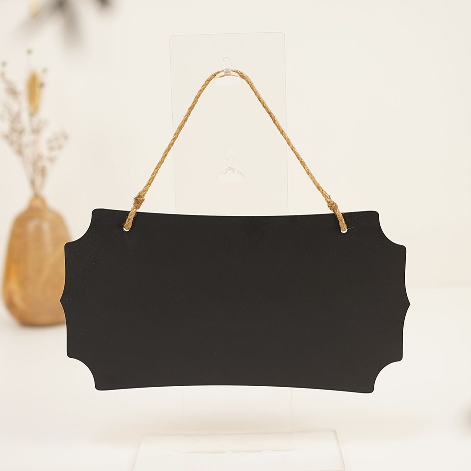 Bảng hiệu decor đen treo tường bằng gỗ 2 mặt trang trí shop LEVU-BG37