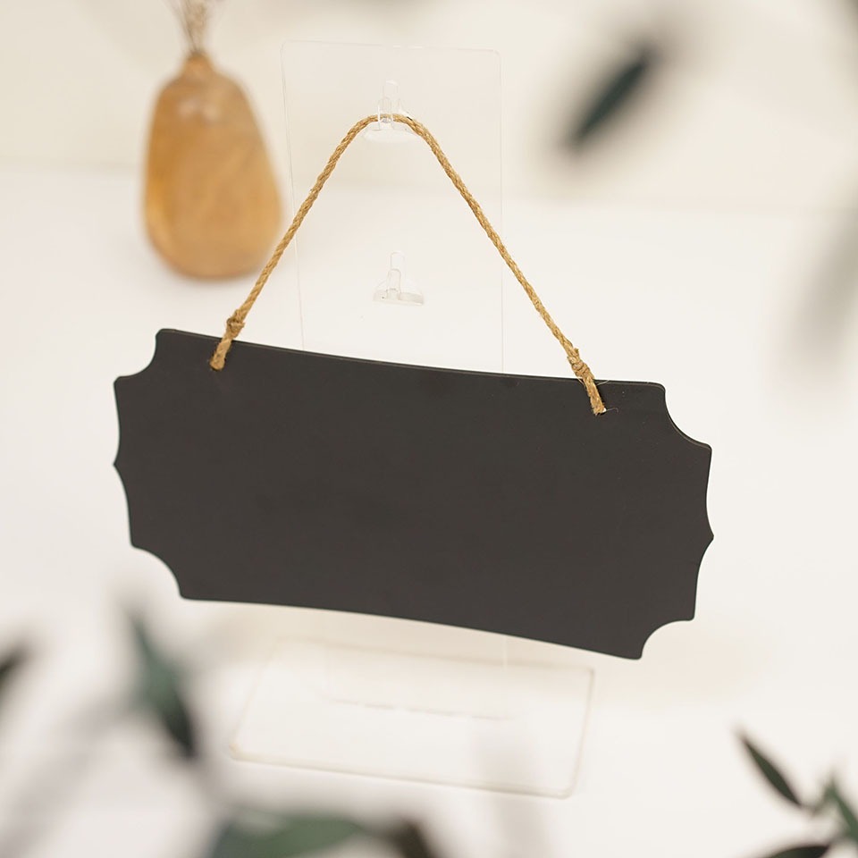 Bảng hiệu decor đen treo tường bằng gỗ 2 mặt trang trí shop LEVU-BG37