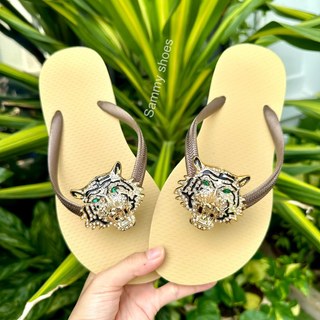 [Mũi Tròn-charm Cọp] DÉP XỎ NGÓN NỮ GẮN CHARM CỌP MIX 18 MÀU ĐẾ CAO SU ÊM ÁI