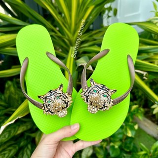 [Mũi Tròn-charm Cọp] DÉP XỎ NGÓN NỮ GẮN CHARM CỌP MIX 18 MÀU ĐẾ CAO SU ÊM ÁI