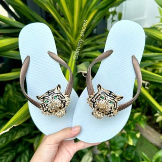 [Mũi Tròn-charm Cọp] DÉP XỎ NGÓN NỮ GẮN CHARM CỌP MIX 18 MÀU ĐẾ CAO SU ÊM ÁI