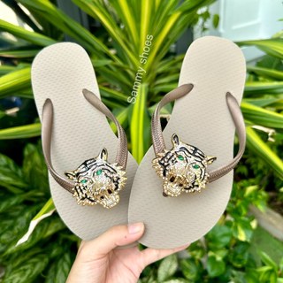 [Mũi Tròn-charm Cọp] DÉP XỎ NGÓN NỮ GẮN CHARM CỌP MIX 18 MÀU ĐẾ CAO SU ÊM ÁI