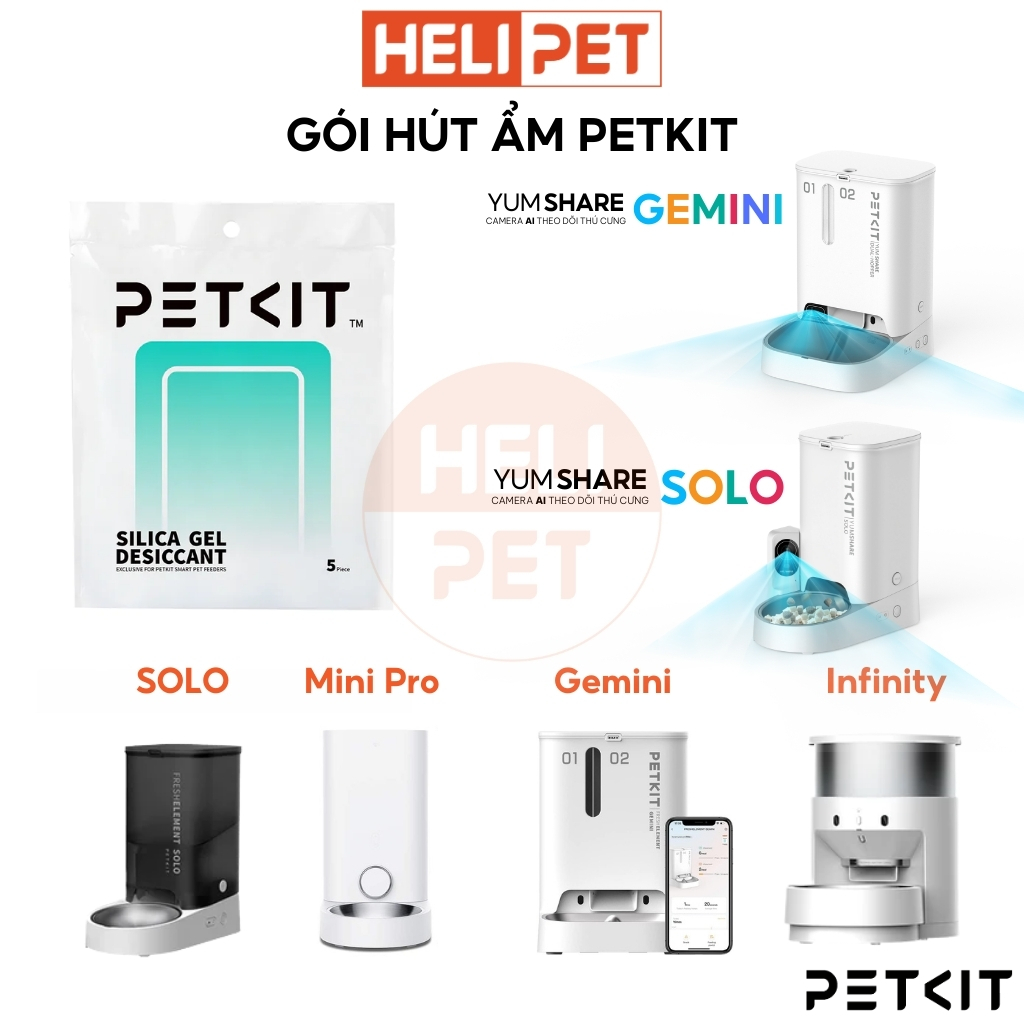Ảnh Combo 5 Gói Hút Ẩm Dùng Cho Máy Cho Ăn, Nhả Hạt Tự Động Cho Mèo PETKIT Fresh Element - HeLiPet 3