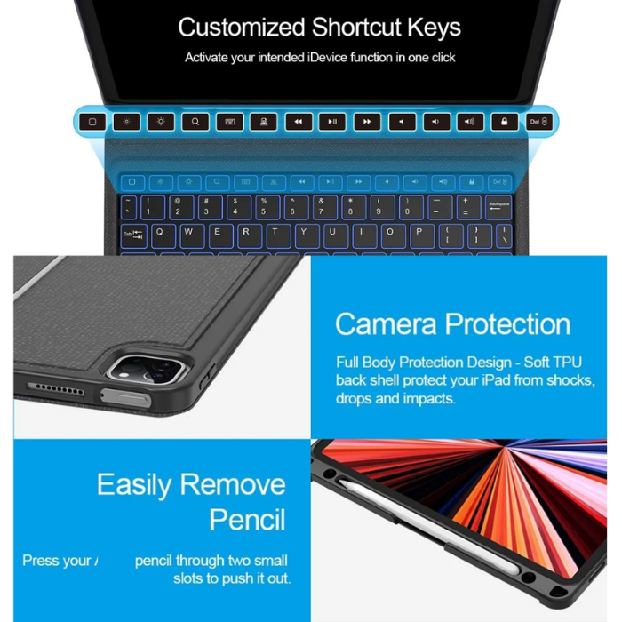 Bao da bàn phím WIWU Mag Touch Keyboard cho iPad Gen 9 / 10 , Pro 11 / ...