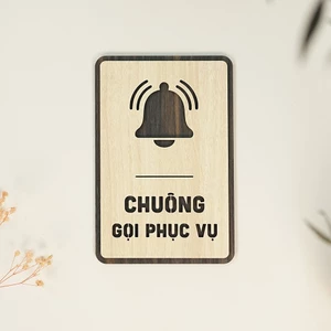 Bảng gỗ chuông gọi phục vụ decor nhà hàng, quán cà phê, homestay cao cấp LEVU-BG50