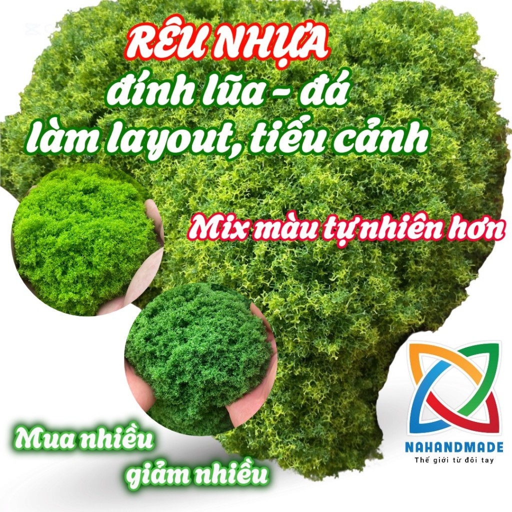 Bột rêu nhựa, rêu nhân tạo trang trí gốc cây, làm tiểu cảnh sân vườn ...
