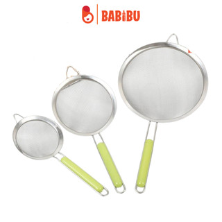 Rây lọc cháo inox cán xanh cao cấp 12cm, 14cm, 16cm