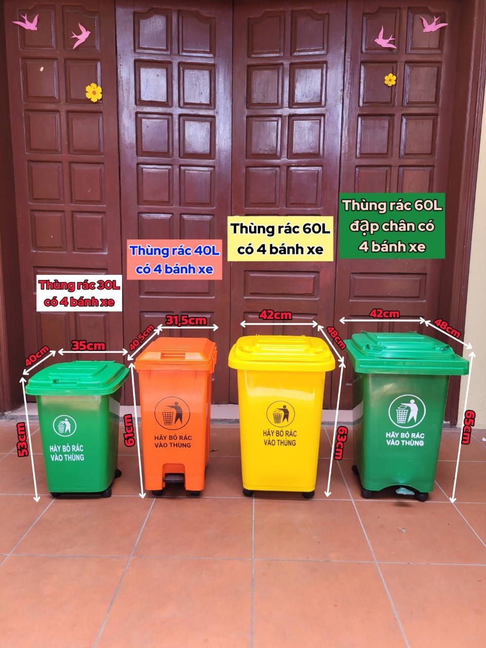Thùng đựng rác nhựa, sọt rác nhựa 30L , 40L và 60L cho gia đình đạp ...