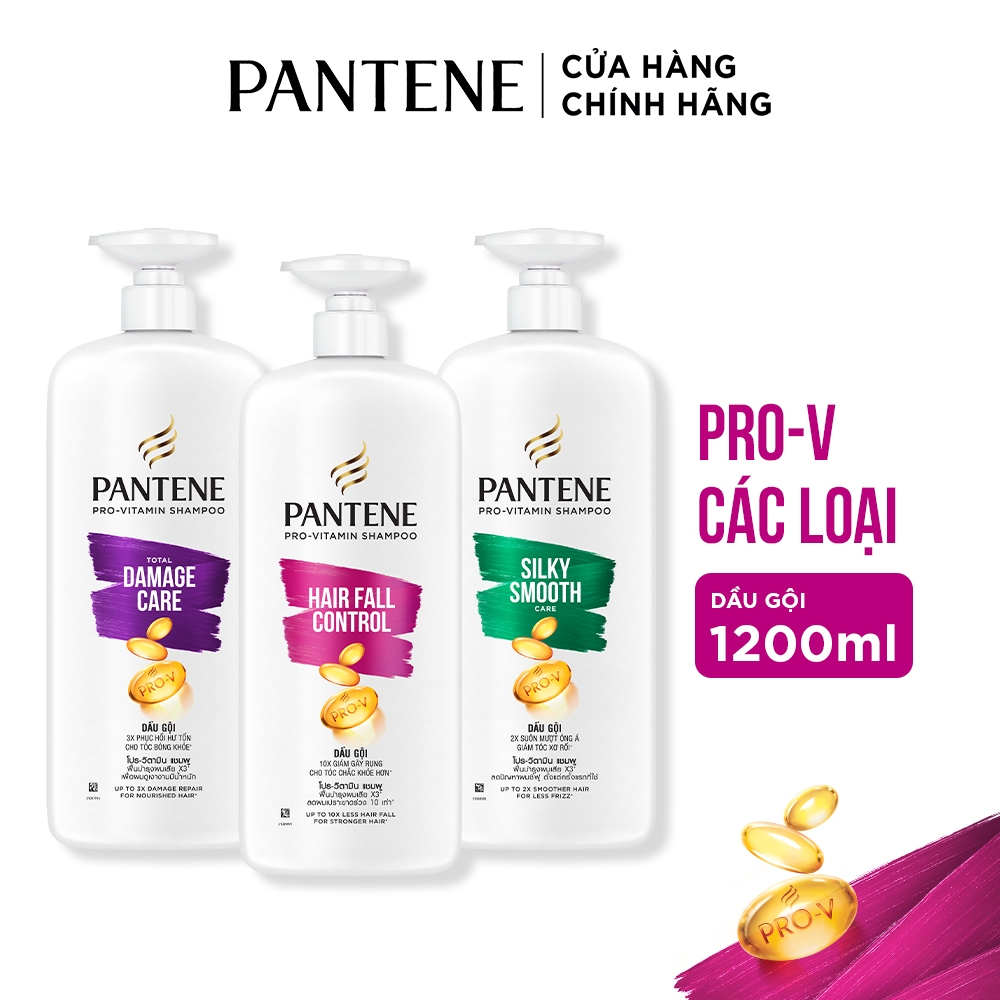 Ảnh Dầu Gội PANTENE Pro-V Ngăn Rụng Tóc/ Phục Hồi Hư Tổn/ Suôn Mượt Óng Ả - Chai 1200ML 3