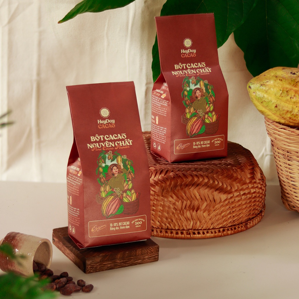 Ảnh Bột cacao nguyên chất 100% không đường Heyday - Dòng Origin thượng hạng - Túi giấy 250g/500g 3