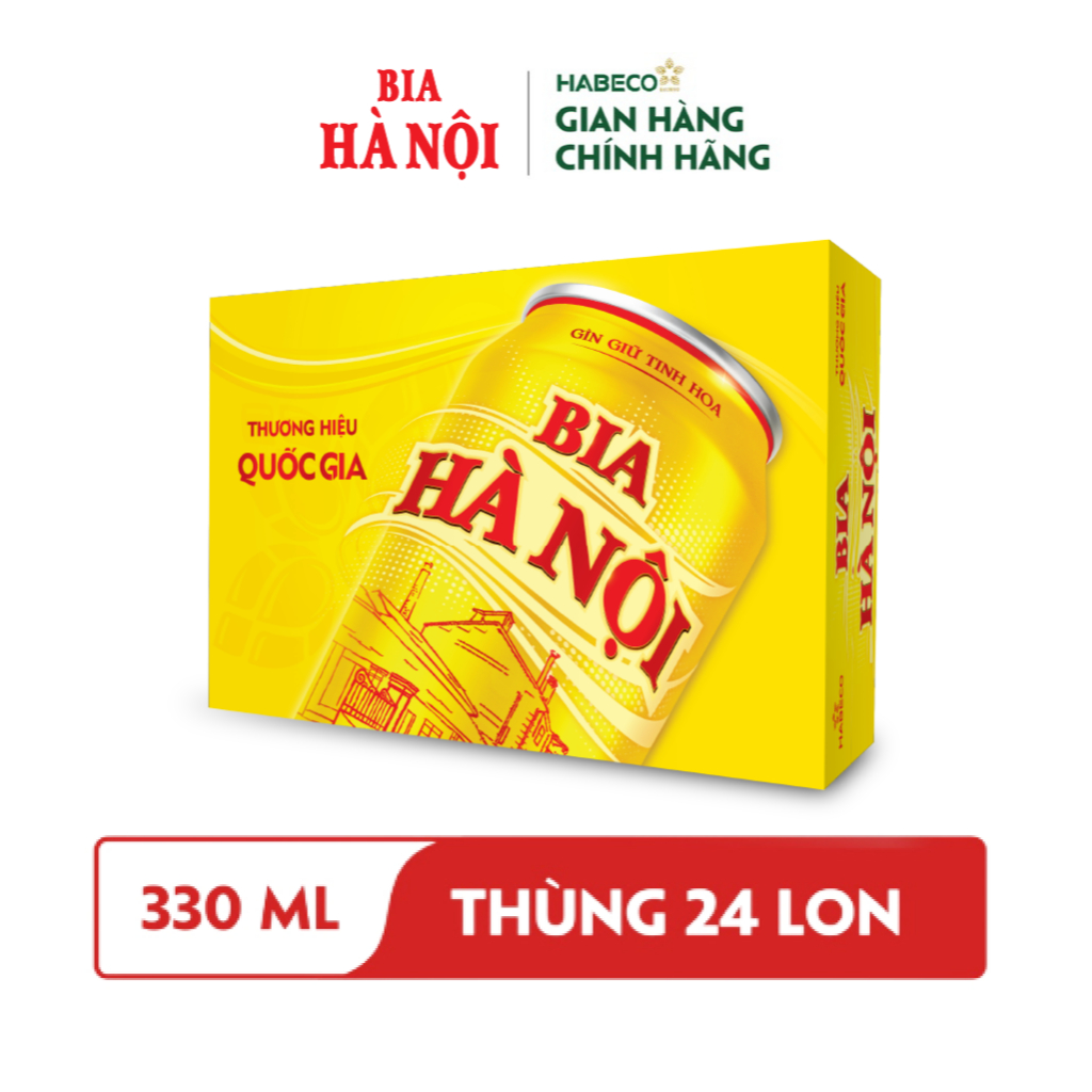 Ảnh Thùng 24 lon Bia Hà Nội - HABECO (330ml/lon) 2