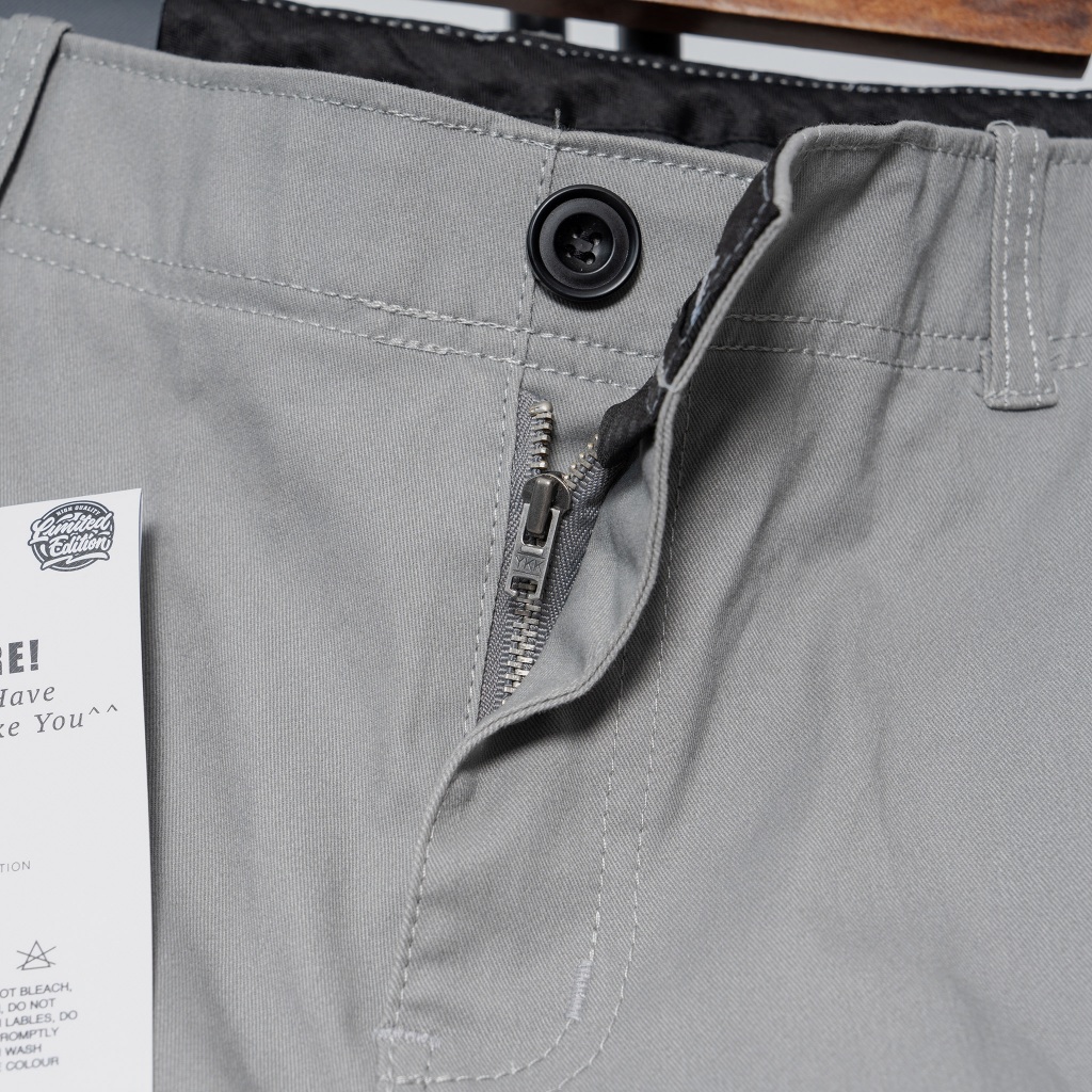 Ảnh Quần cargo Nam kaki co giãn KQSTYLING form relaxed fit cotton mềm min premium xám nhạt 3