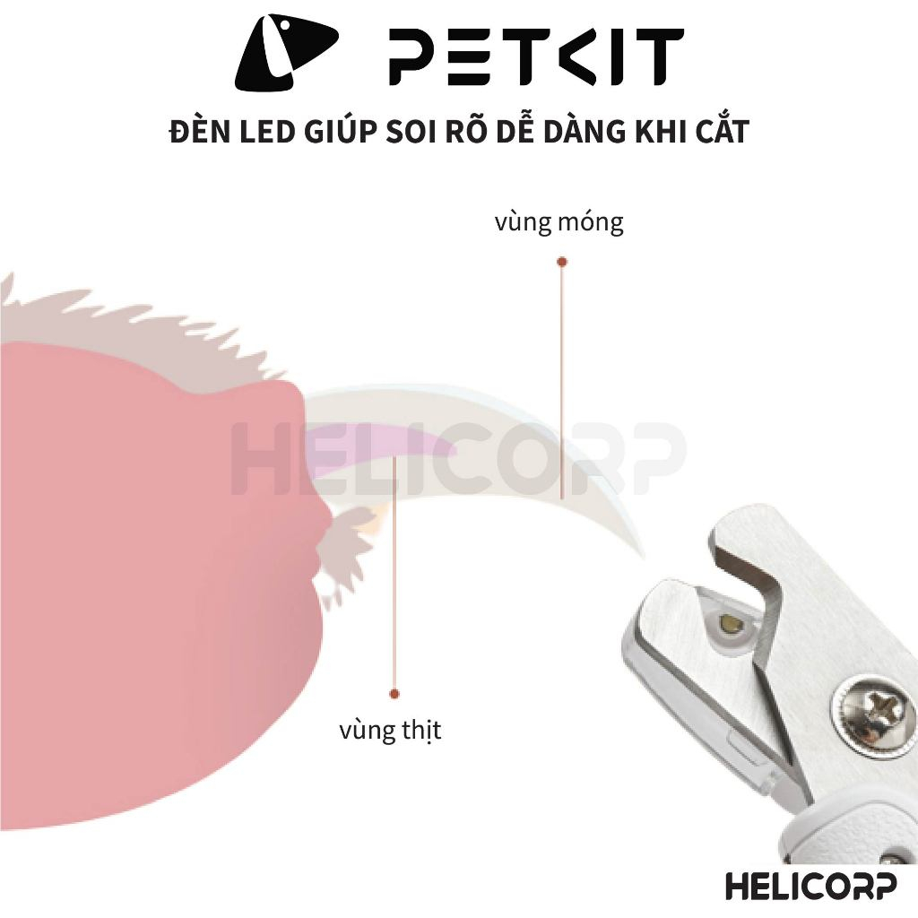 Ảnh Kìm Bấm, Kéo Bấm Cắt Móng Cho Mèo Chó Petkit LED Pet Nail Clipper 3