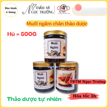 Muối ngâm chân thảo dược hũ 500g kết hợp chậu ngâm chân hồng ngoại thư giãn ngủ ngon