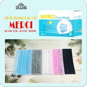 Combo 4 Hộp Khẩu trang cao cấp MERCI 4 lớp Mềm mịn, thun co giãn tốt, không xù lông.