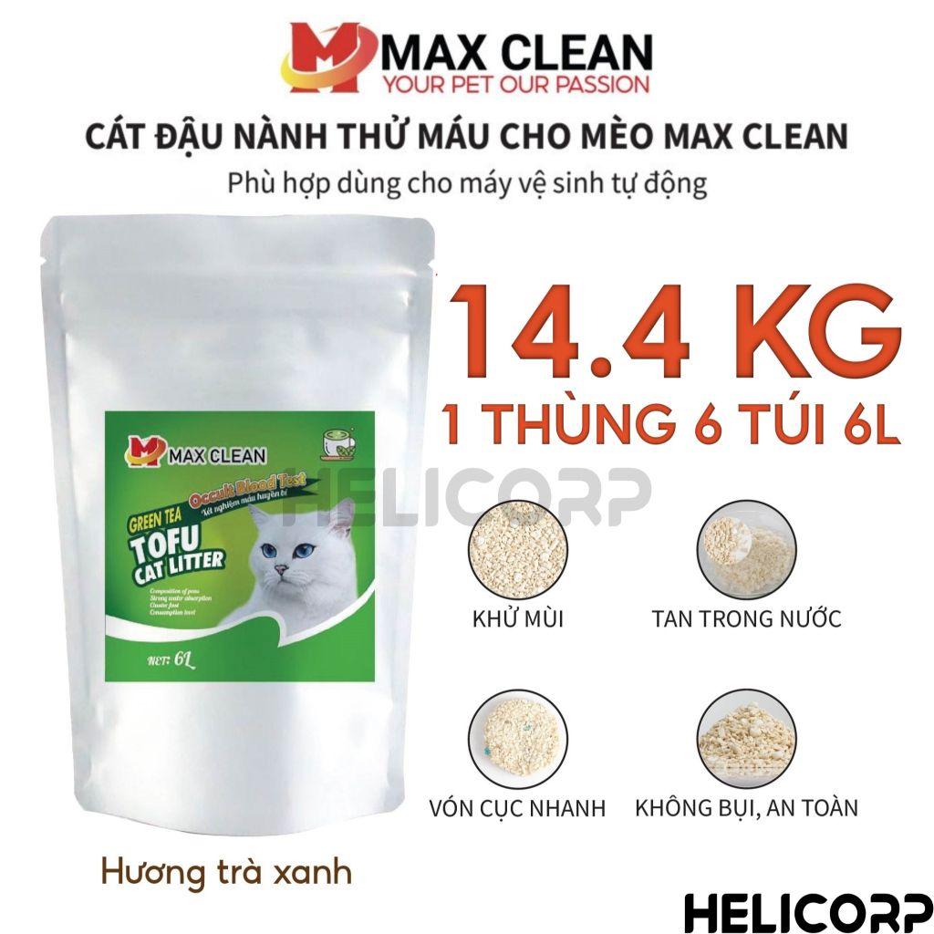 [1 THÙNG = 15KG KHÔNG HÚT CHÂN KHÔNG] Cát Mèo Tofu Đậu Nành Max Clean, Cát Vệ Sinh Cho Mèo Tan Trong Nước