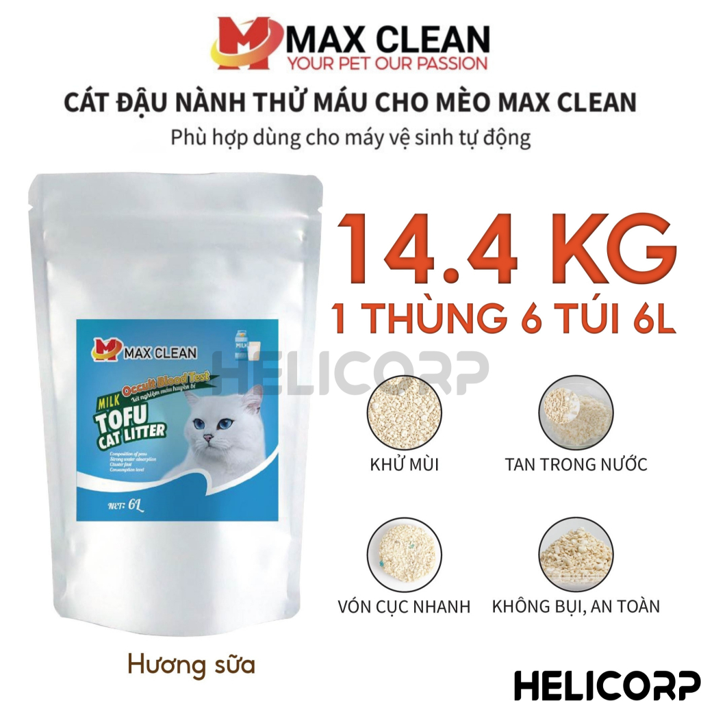 [1 THÙNG = 15KG KHÔNG HÚT CHÂN KHÔNG] Cát Mèo Tofu Đậu Nành Max Clean, Cát Vệ Sinh Cho Mèo Tan Trong Nước