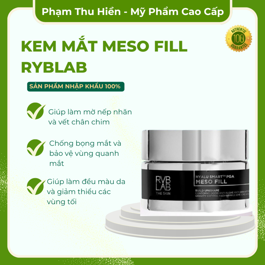 KEM MẮT MESO FILL RYBLAB - Kem Mắt Giúp Hỗ Trợ Làm Trẻ Hoá, Xoá Nhăn, Nâng Cơ Vùng Da Mắt