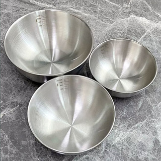 Set 3 Bát Trộn Bột,Thau Trộn Salad,Ướp Thịt,Tô Đựng Cơm Canh Inox Cao Cấp Có Vạch Chia Dung Tích