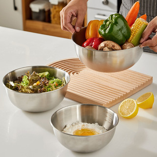 Set 3 Bát Trộn Bột,Thau Trộn Salad,Ướp Thịt,Tô Đựng Cơm Canh Inox Cao Cấp Có Vạch Chia Dung Tích