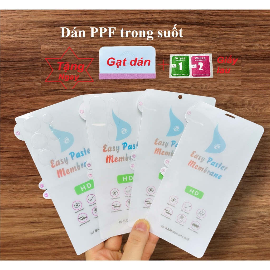 (Tặng Gạt)Dán PPF Samsung Trong mặt Trước/ Sau S8/S9/S10/S20/S21/S22/S23/S24/S25/Fe/Ultra/Note/8/9/10/20/Ultra/+/plus